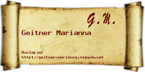 Geitner Marianna névjegykártya